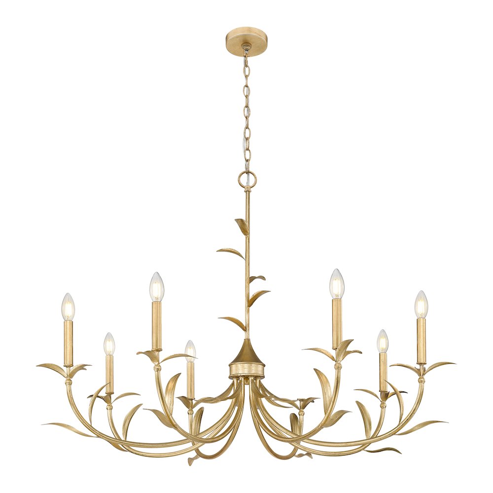 Z-Lite 8 Light Chandelier, Gold Leaf. Picture 2