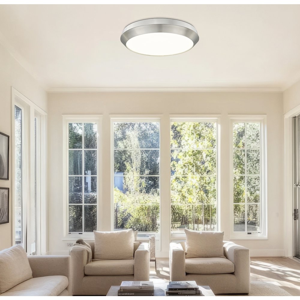 Z-Lite 1 Light Flush Mount, Brushed Nickel. Picture 5