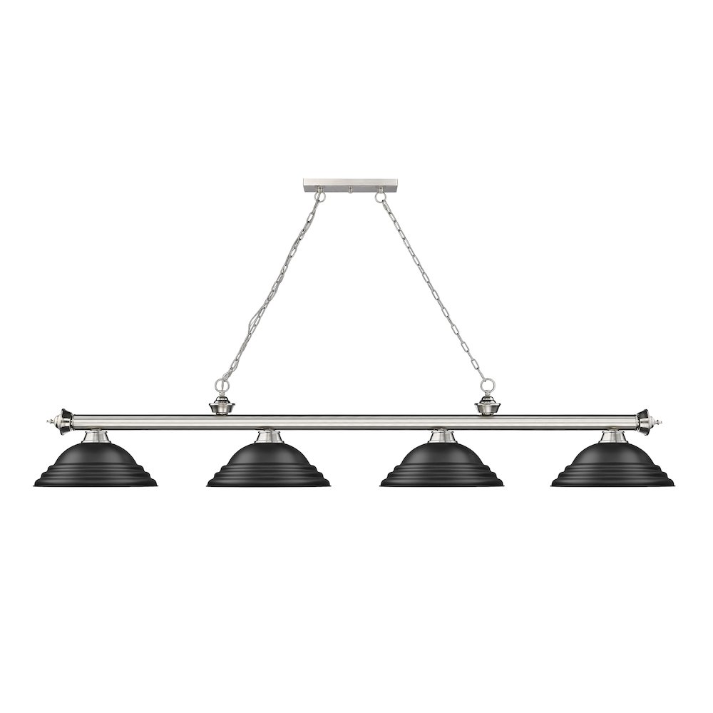 Z-Lite Cordon 4 Light Billiard, Steel Frame, Matte Black Shade Color. Picture 2