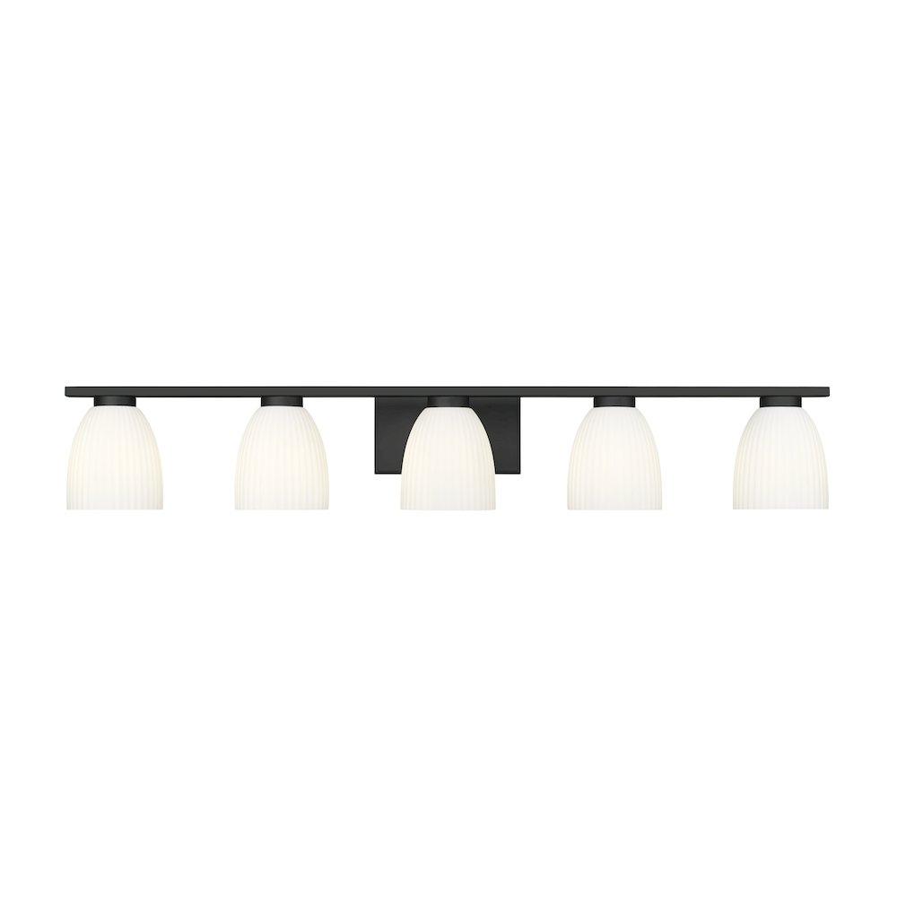 Z-Lite Naya 5 Light Vanity in Matte Black color, Steel frame. Picture 2