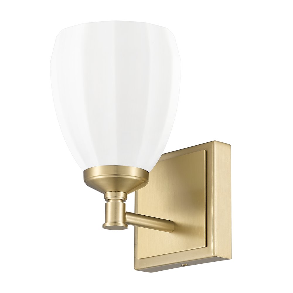 Z-Lite Oren 1 Light Vanity in Modern Gold color, Steel frame. Picture 5
