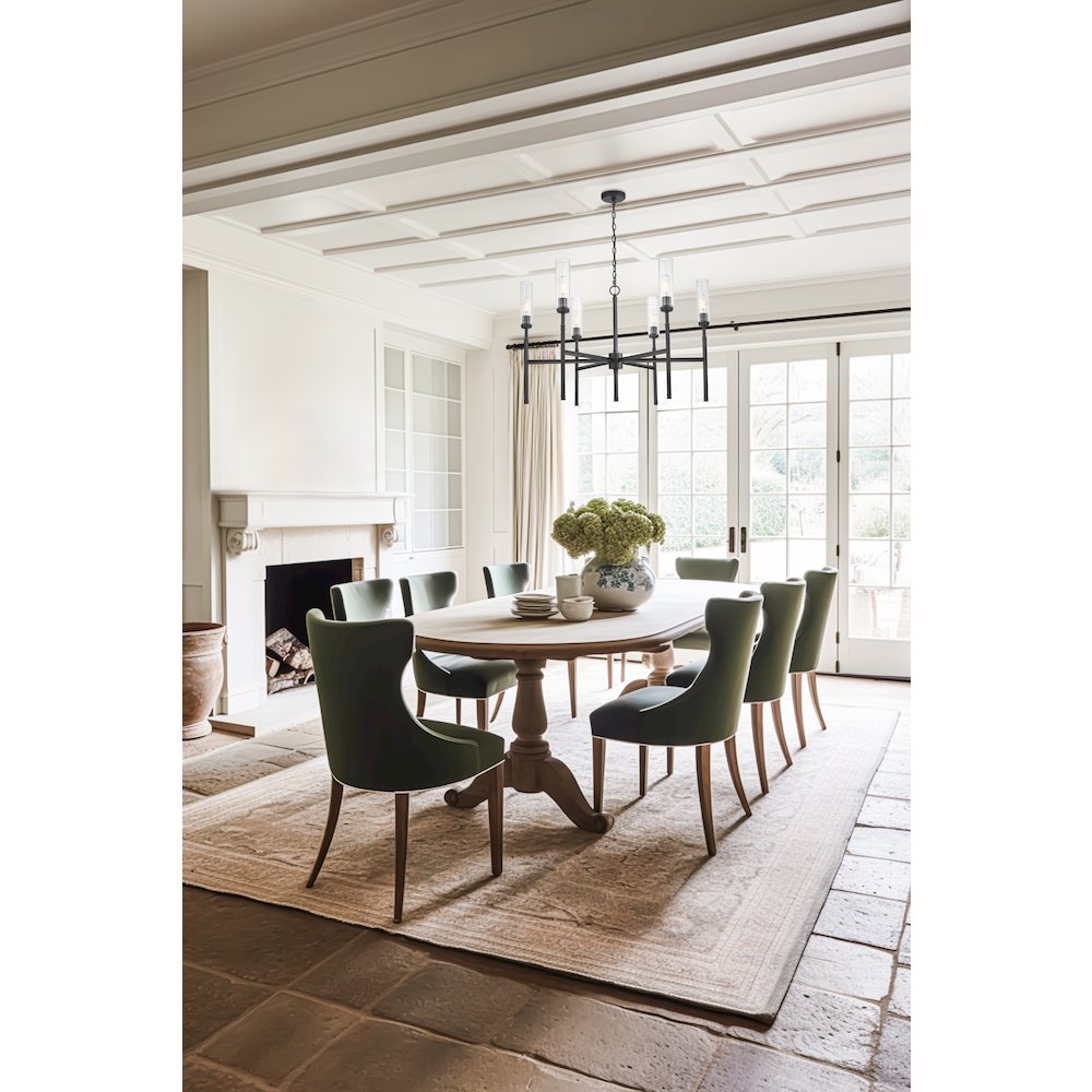 Z-Lite 6 Light Chandelier, Matte Black. Picture 6