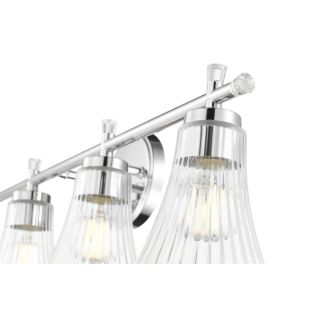 Z-Lite Belle 4 Light Vanity in Chrome color, Steel frame. Picture 4