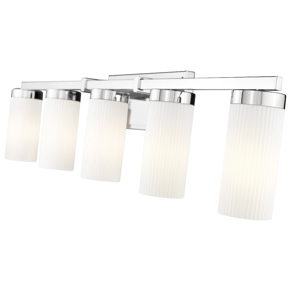Z-Lite Danica 5 Light Vanity in Chrome color, Steel frame. Picture 4