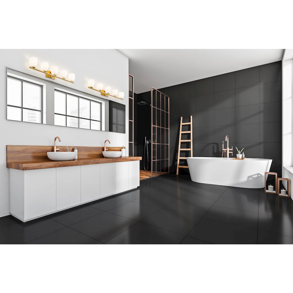 Z-Lite Naya 5 Light Vanity in Modern Gold color, Steel frame. Picture 7