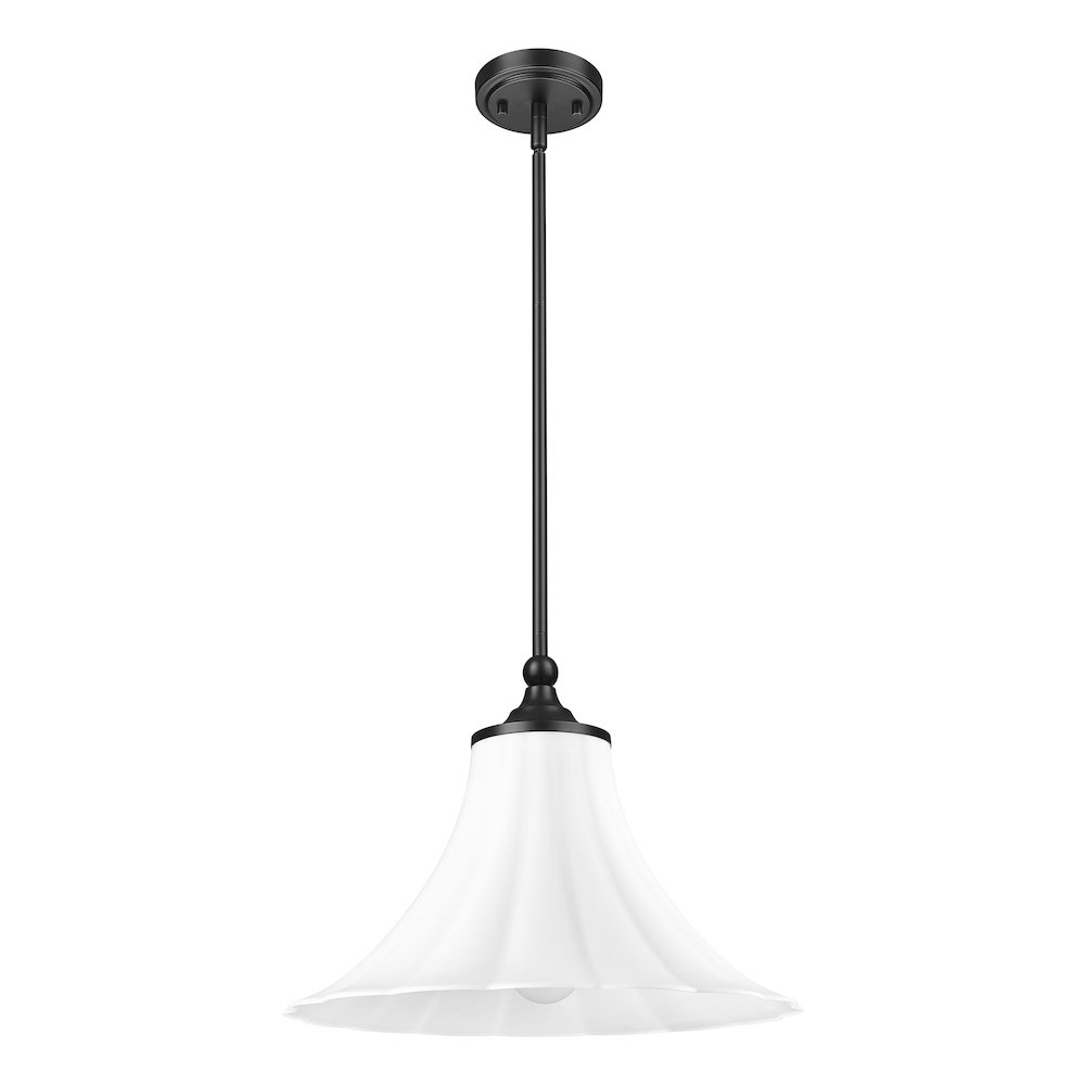 Z-Lite 1 Light Pendant, Matte Black. Picture 7