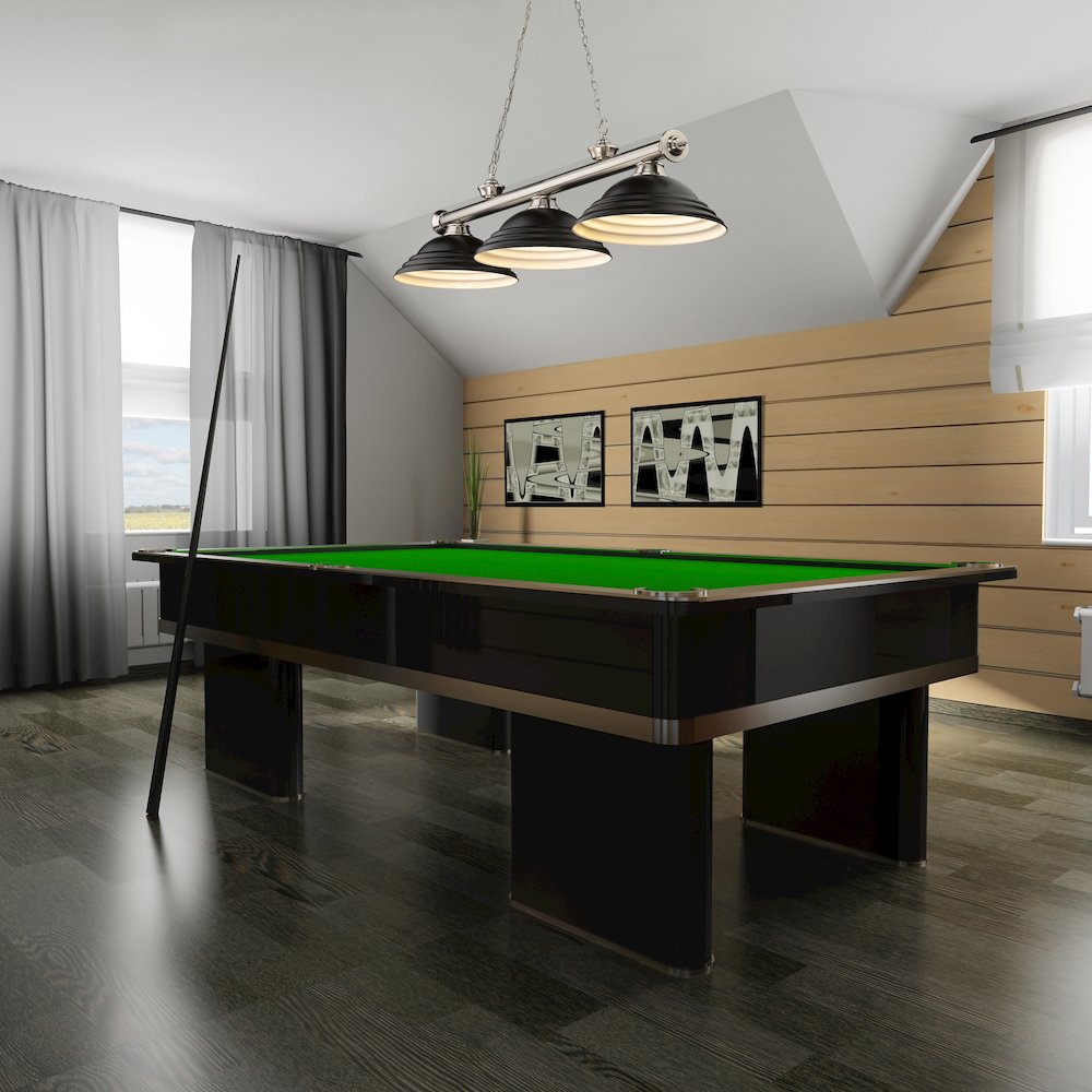 Z-Lite Cordon 3 Light Billiard, Steel Frame, Matte Black Shade Color. Picture 7