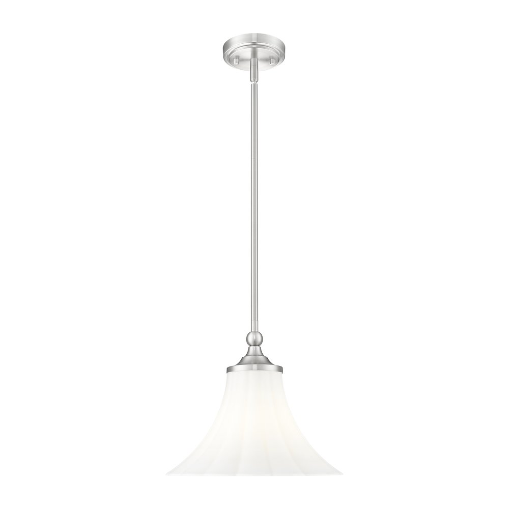 Z-Lite 1 Light Pendant, Brushed Nickel. Picture 1