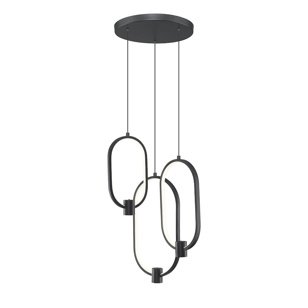 Z-Lite 3 Light Chandelier, Matte Black. Picture 1