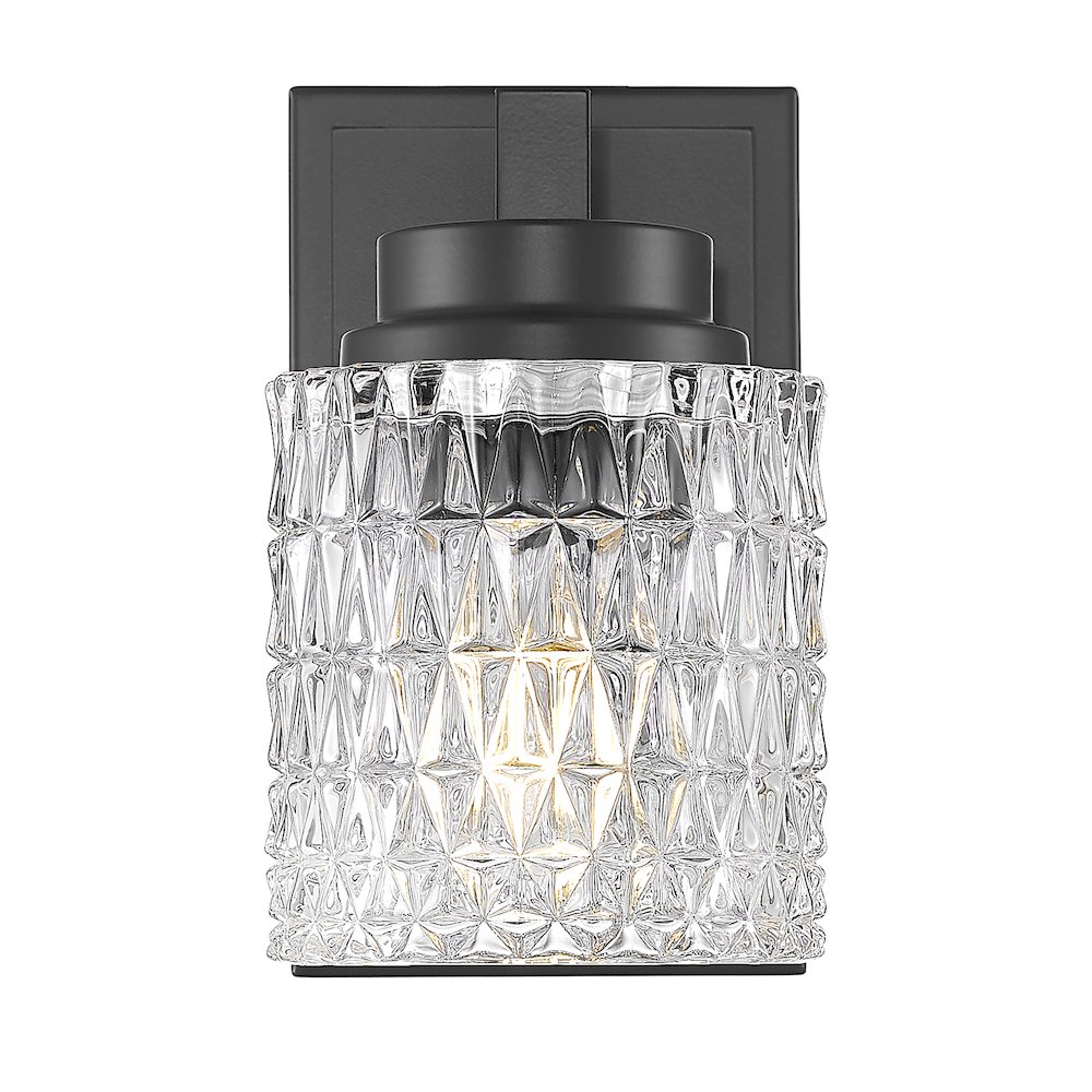Z-Lite 1 Light Wall Sconce, Matte Black. Picture 2