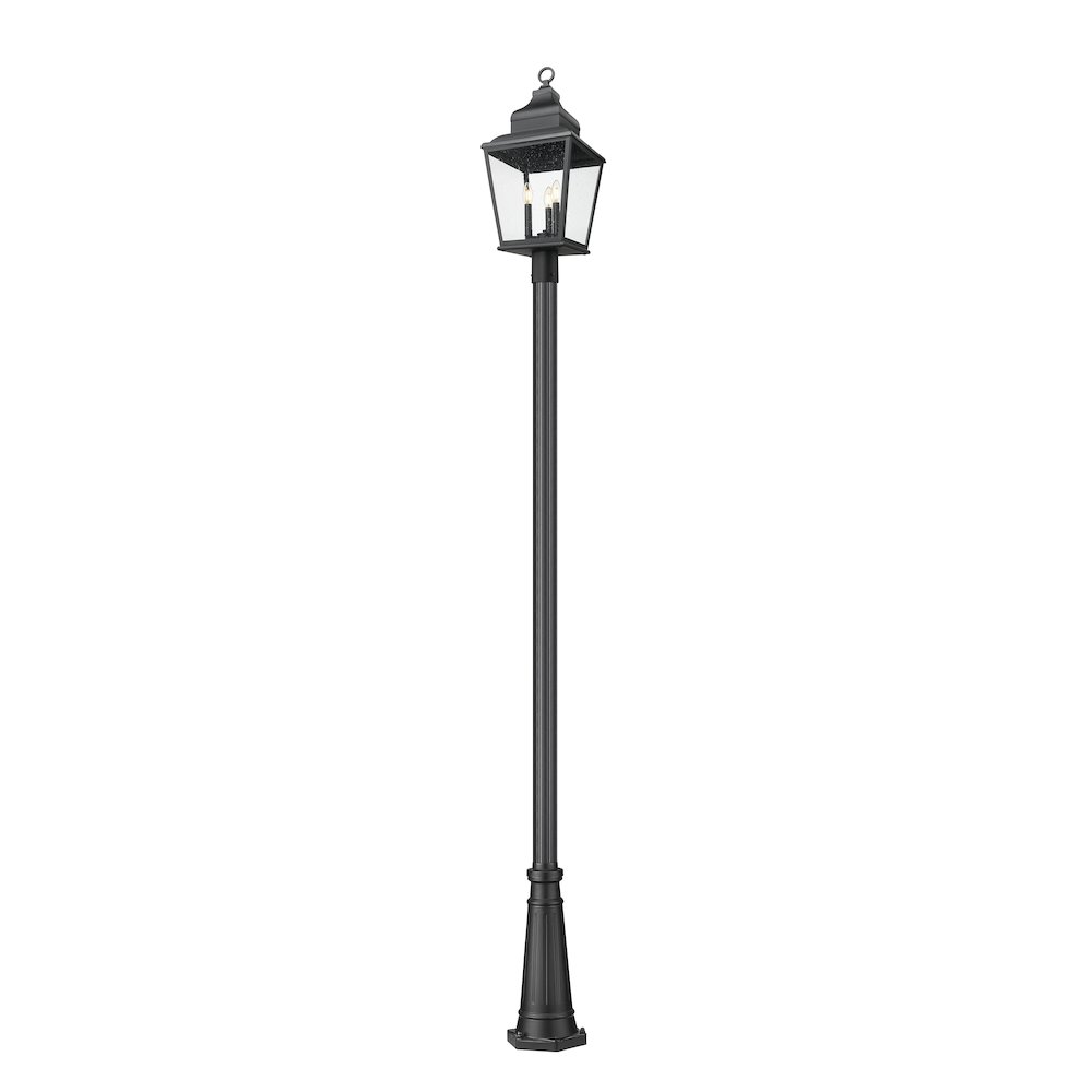 Z-Lite 3 Light Outdoor Post Mounted Fixture, Sand Black. Picture 3