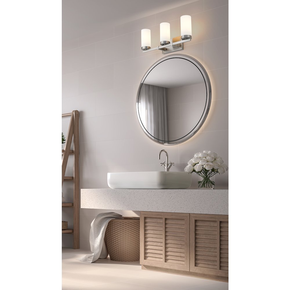 Z-Lite Danica 3 Light Vanity in Brushed Nickel color, Steel frame. Picture 6