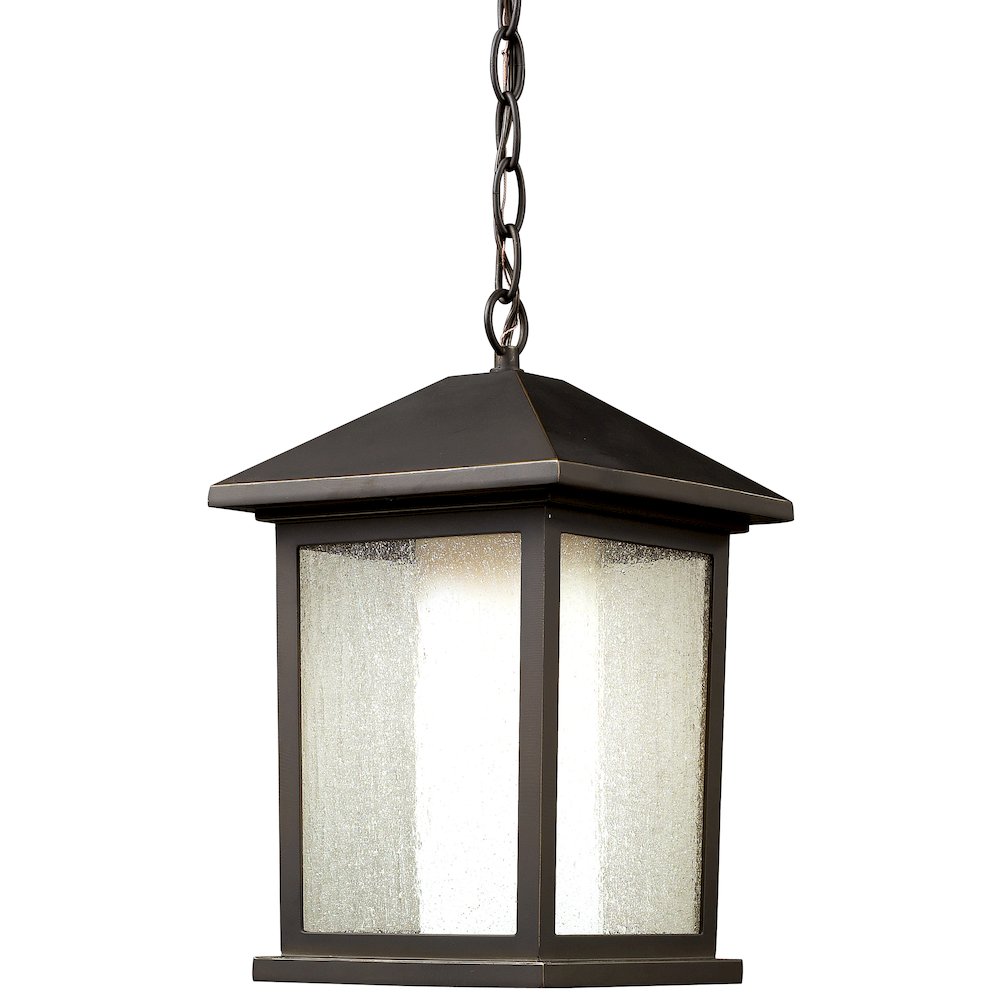 Z-Lite Mesa 1 Light Outdoor Chain Mount Ceiling Fixture, Oil Rubbed Bronze. Picture 1