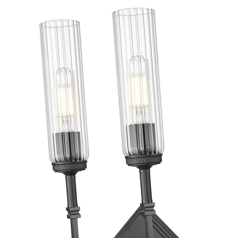 Z-Lite 2 Light Wall Sconce, Matte Black. Picture 4