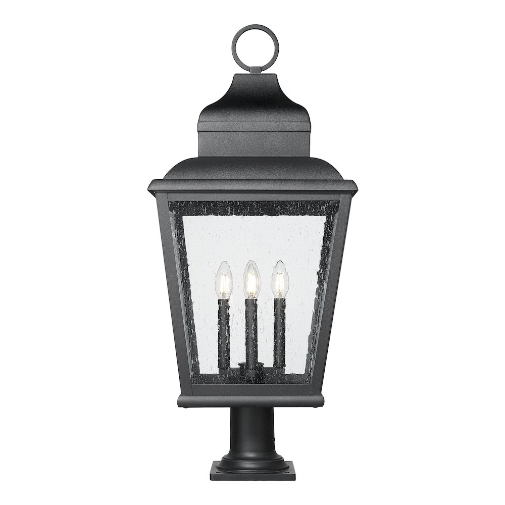Z-Lite 4 Light Outdoor Pier Mounted Fixture, Sand Black. Picture 2