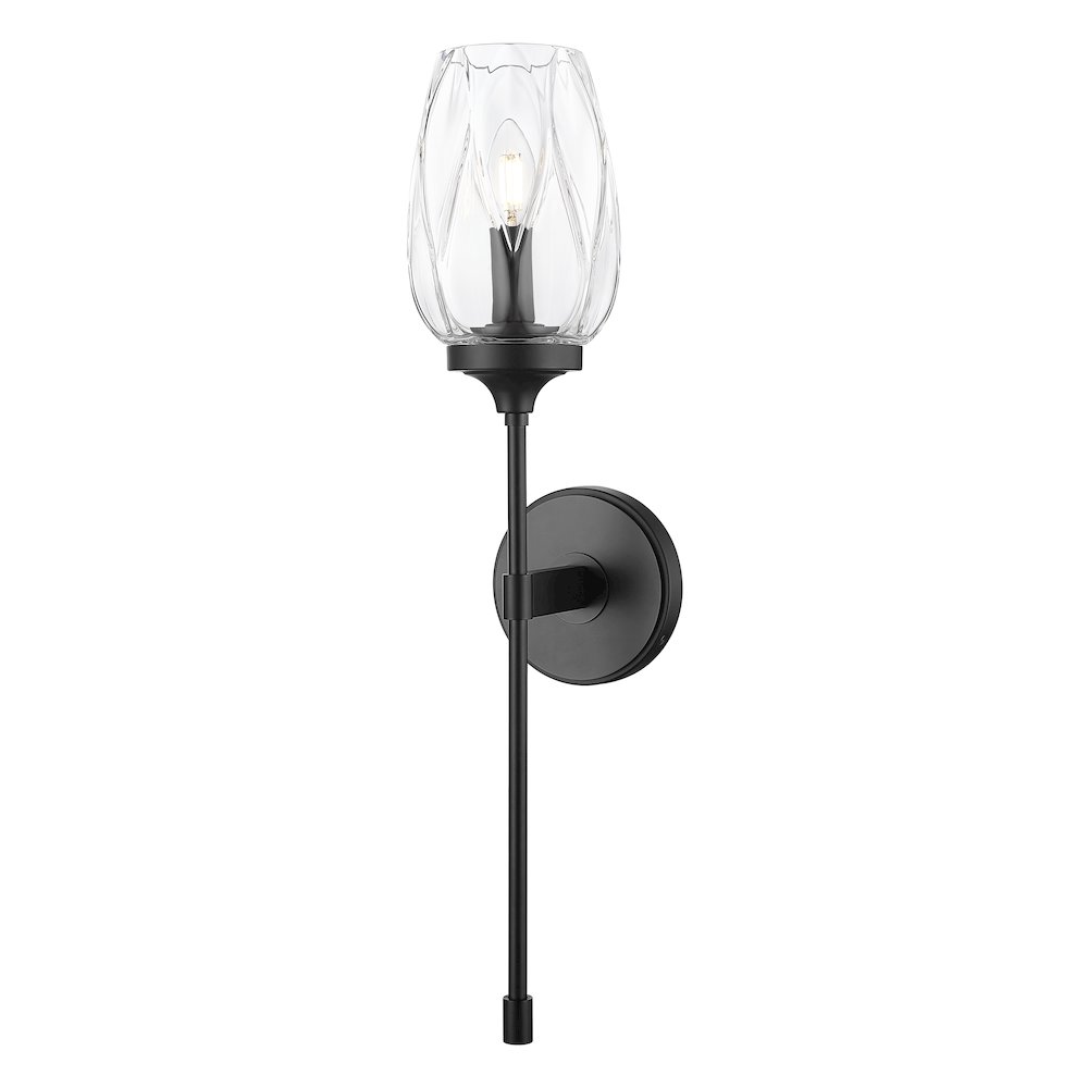 Z-Lite 1 Light Wall Sconce, Matte Black. Picture 1