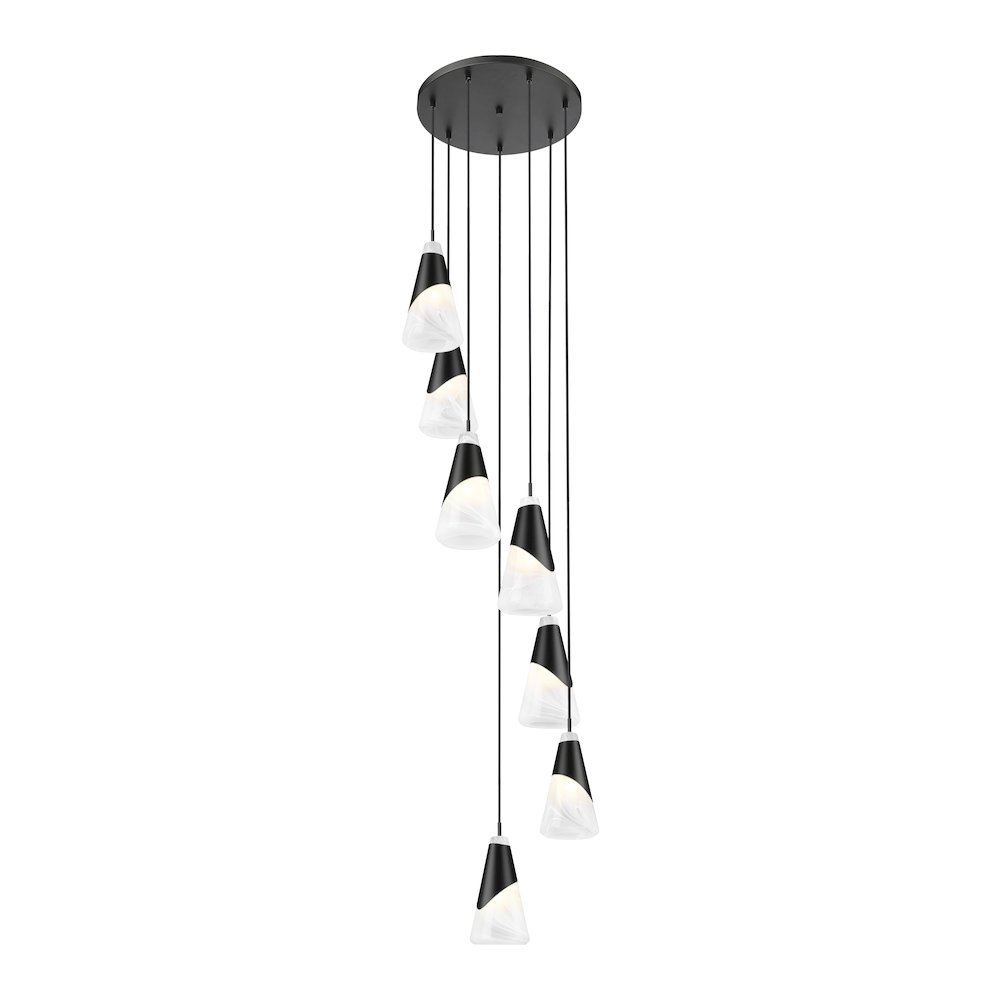 Z-Lite Aimie 7 Light Chandelier, Matte Black. Picture 2