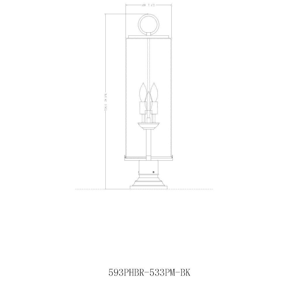 Z-Lite 3 Light Outdoor Pier Mounted Fixture. Picture 8