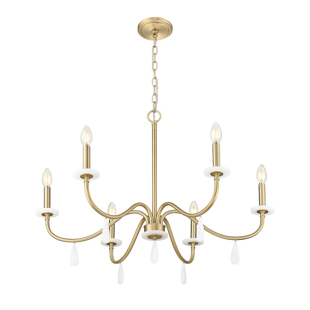 Z-Lite 6 Light Chandelier, Mordern Gold. Picture 2