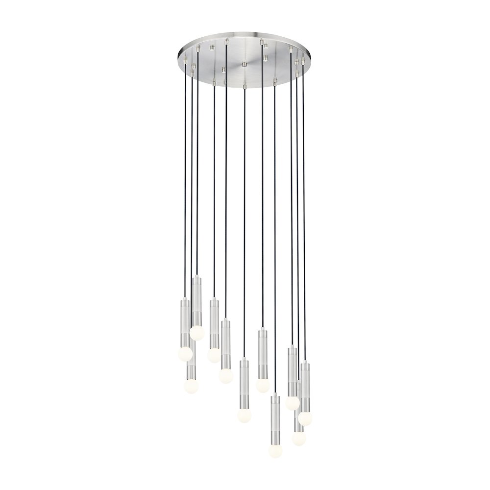 Z-Lite Stari 11 Light Chandelier in Brushed Nickel color, Steel frame. Picture 3