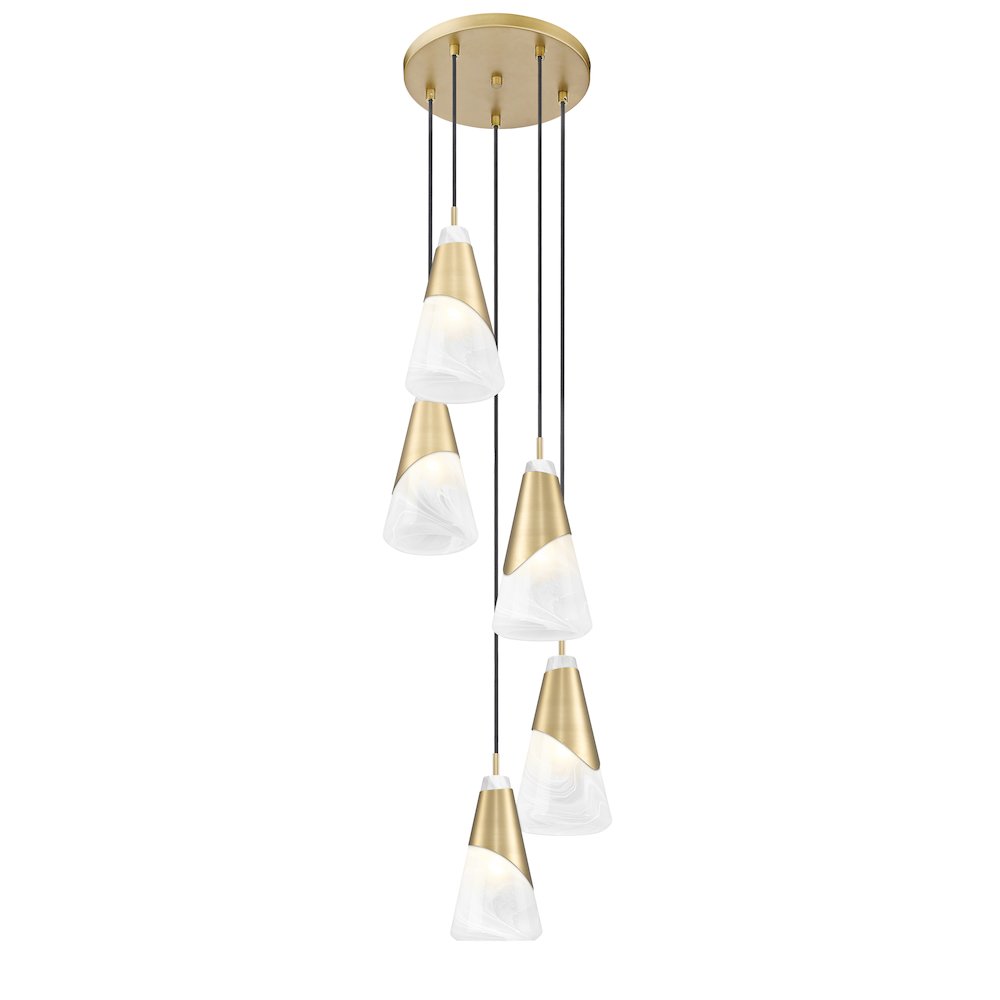 Z-Lite Aimie 5 Light Chandelier, Modern Gold. Picture 2