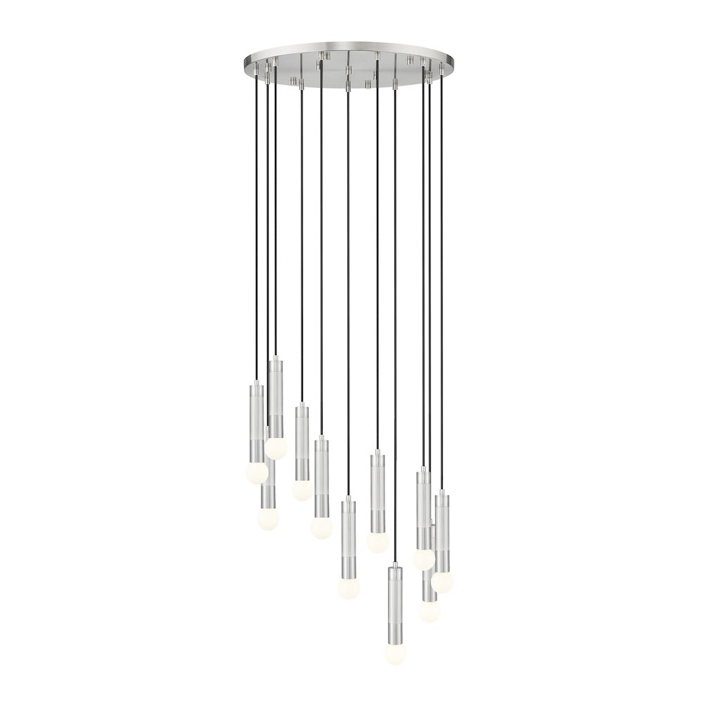 Z-Lite Stari 11 Light Chandelier in Brushed Nickel color, Steel frame. Picture 1