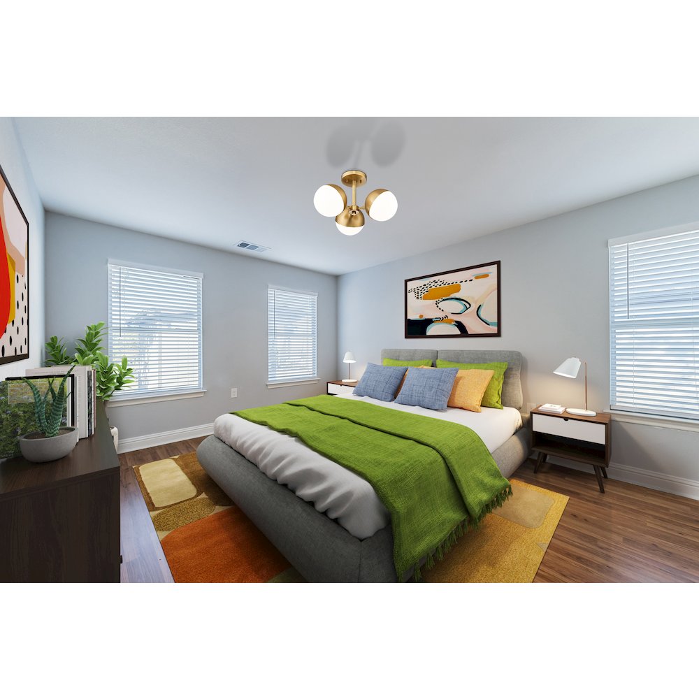 Z-Lite 3 Light Semi Flush Mount. Picture 6