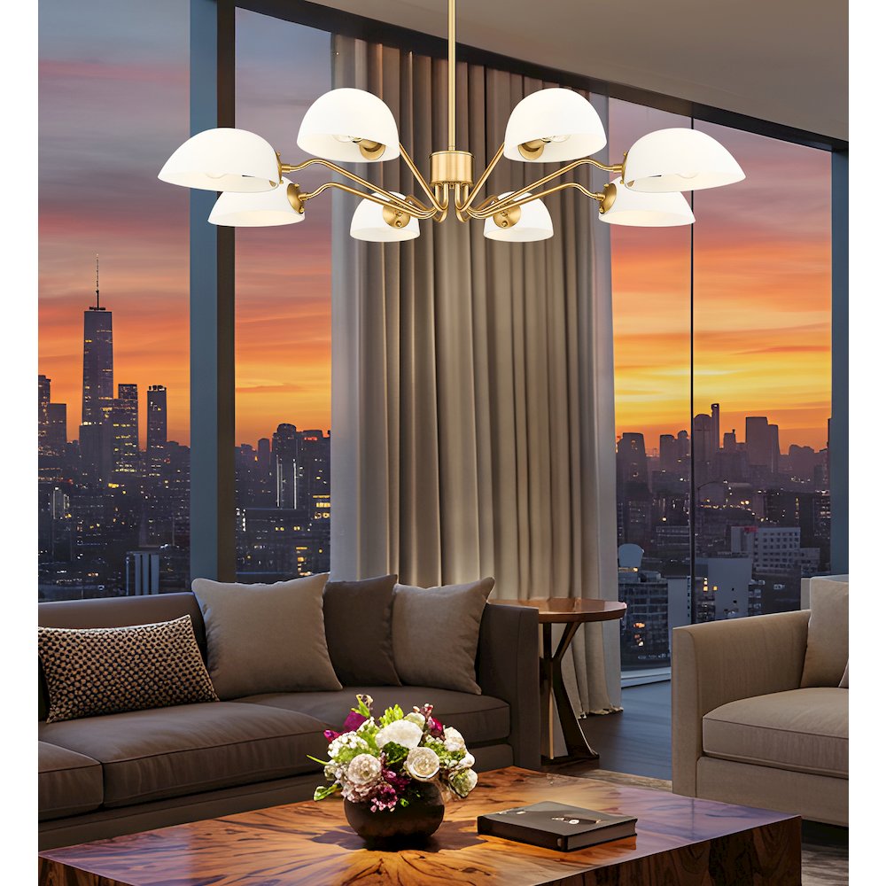 Z-Lite 8 Light Chandelier, Modern Gold. Picture 6