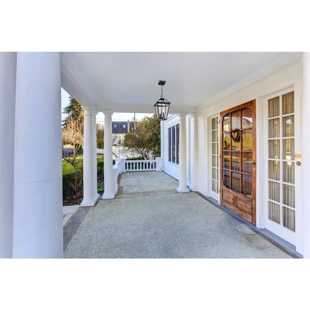 Z-Lite Talbot 3 Light Outdoor Chain Mount Ceiling Fixture, Black. Picture 5