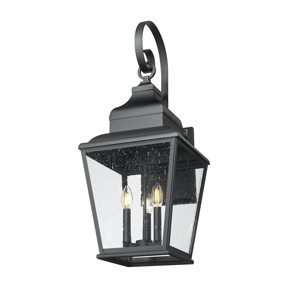 Z-Lite 3 Light Outdoor Wall Light, Sand Black. Picture 3