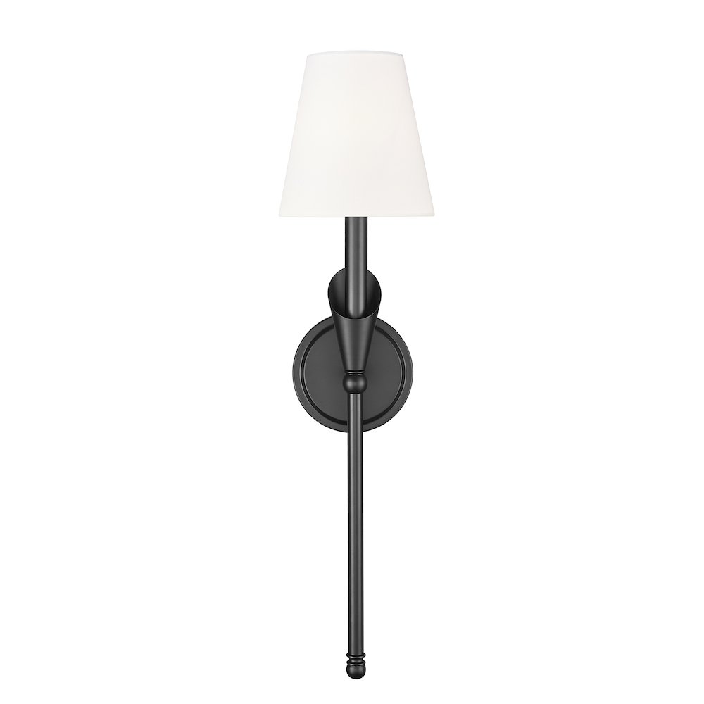 Z-Lite Claudelle 1 Light Wall Sconce in Matte Black color, Steel frame. Picture 2