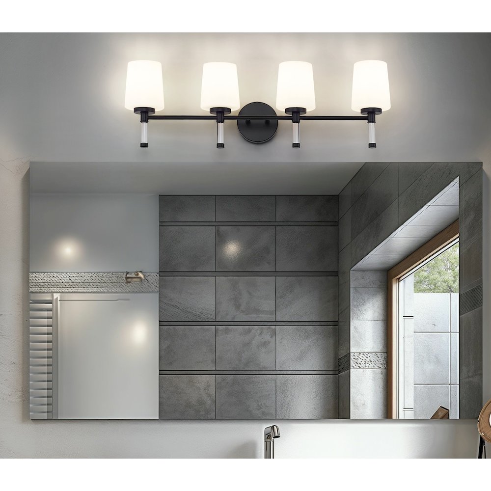 Z-Lite 4 Light Vanity, Matte Black. Picture 5