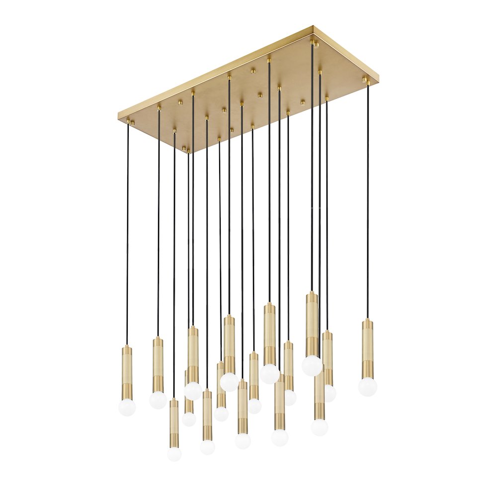 Z-Lite Stari 17 Light Linear Chandelier in Modern Gold color, Steel frame. Picture 5