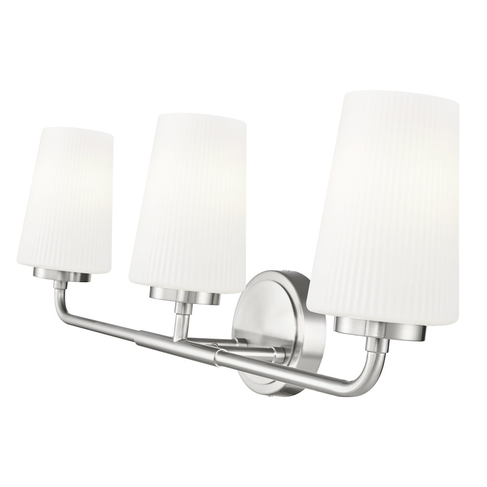Z-Lite Montford 3 Light Vanity in Brushed Nickel color, Steel frame. Picture 4