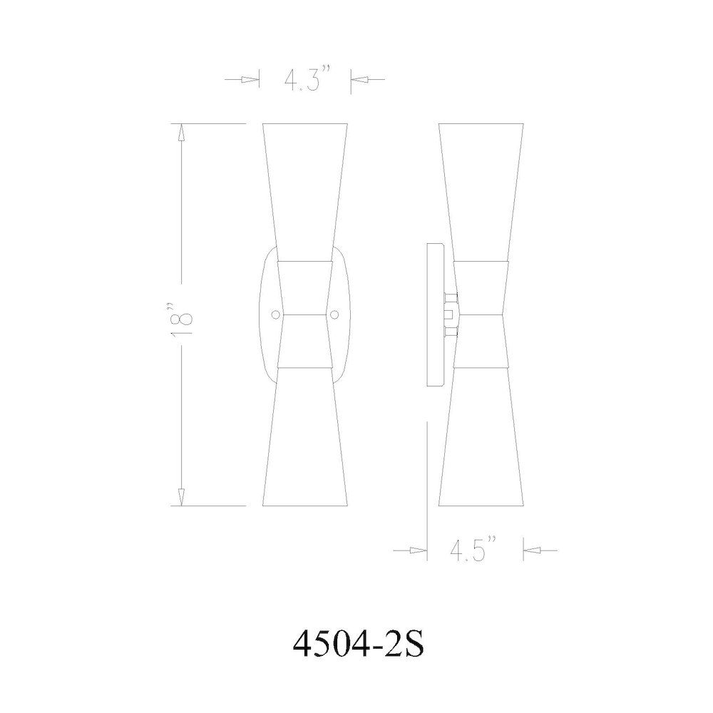 Z-Lite 2 Light Wall Sconce, Modern Gold. Picture 8