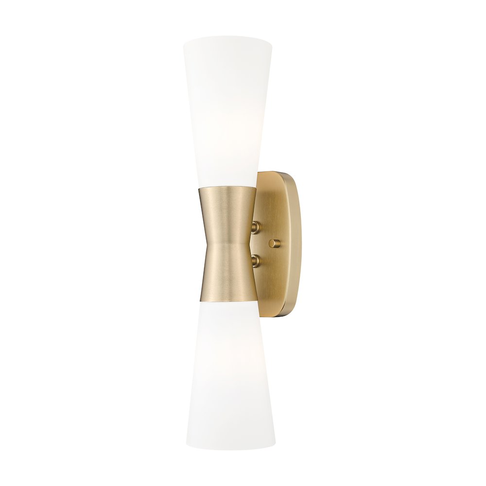 Z-Lite 2 Light Wall Sconce, Modern Gold. Picture 1