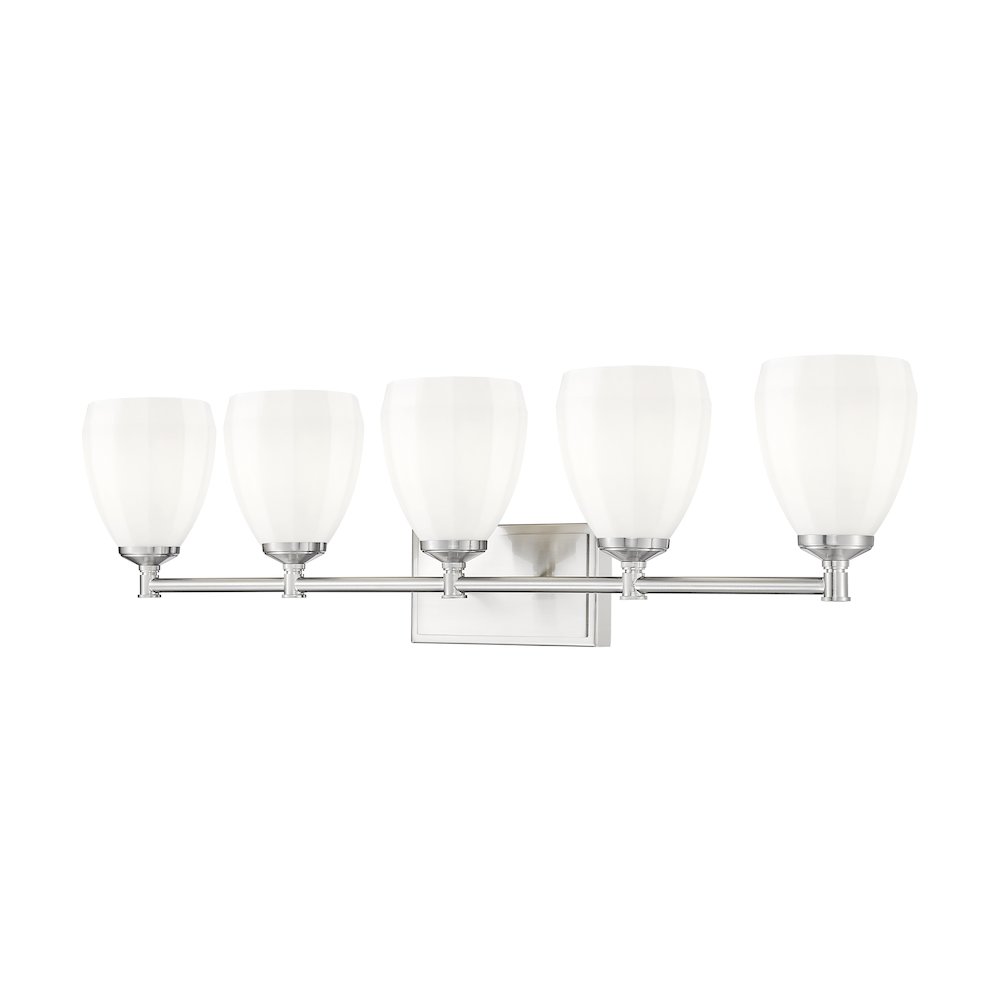 Z-Lite Oren 5 Light Vanity in Brushed Nickel color, Steel frame. Picture 1