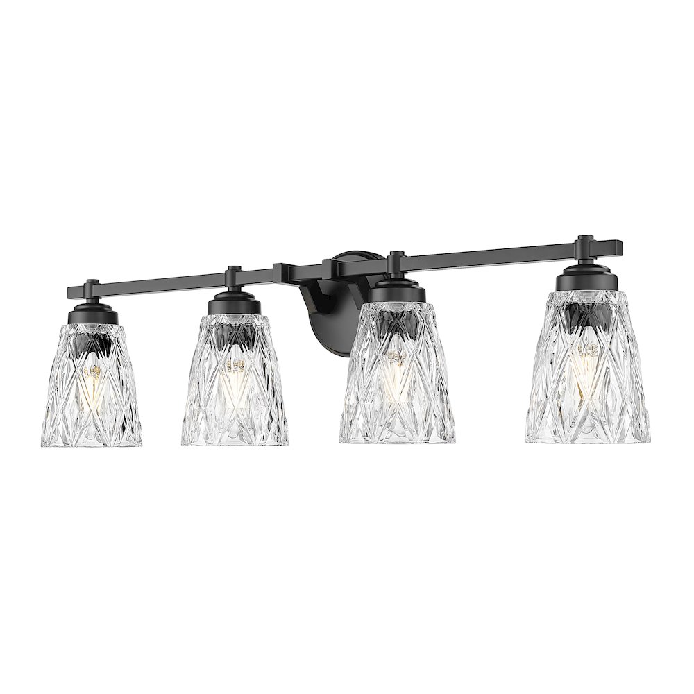 Z-Lite 4 Light Vanity, Matte Black. Picture 1