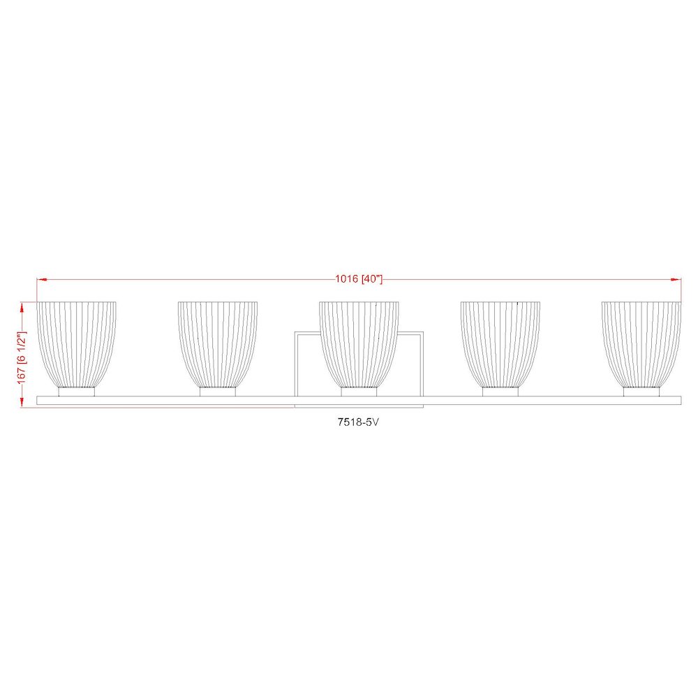 Z-Lite Naya 5 Light Vanity in Chrome color, Steel frame. Picture 8