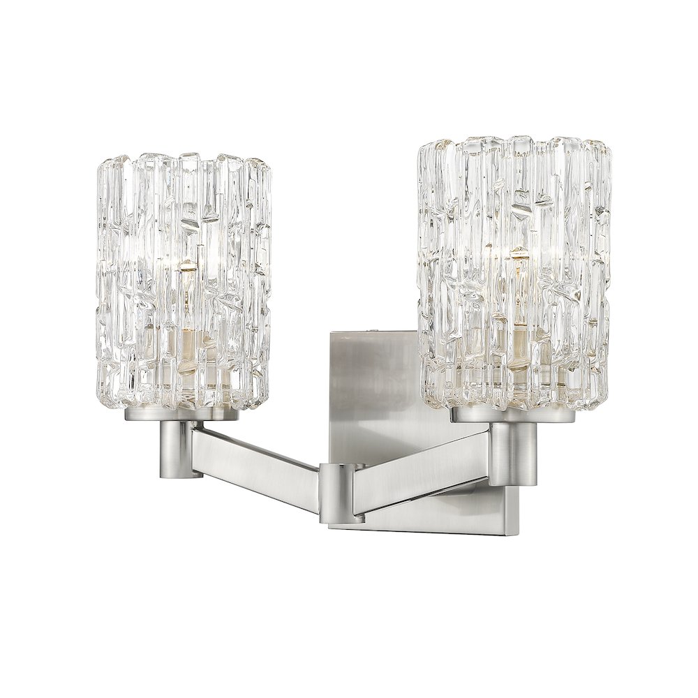 Z-Lite Aubrey 2 Light Vanity in Brushed Nickel Frame Finish. Picture 3