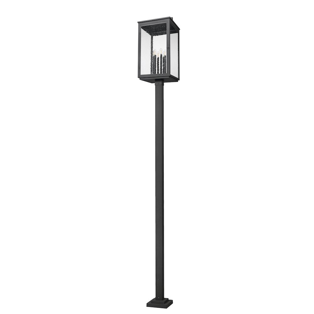 Z-Lite Hartwell 6 Light Outdoor Post Mounted Fixture in Sand Black color. Picture 5