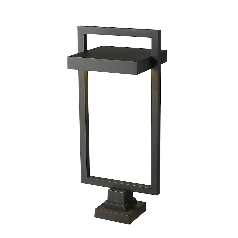Z-Lite Luttrel 1 Light Outdoor Pier Mounted Fixture in Black Frame Finish. Picture 3
