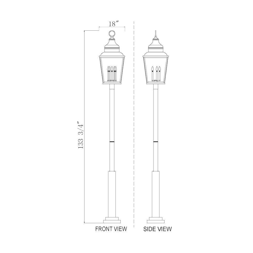 Z-Lite 5 Light Outdoor Post Mount Fixture, Sand Black. Picture 8