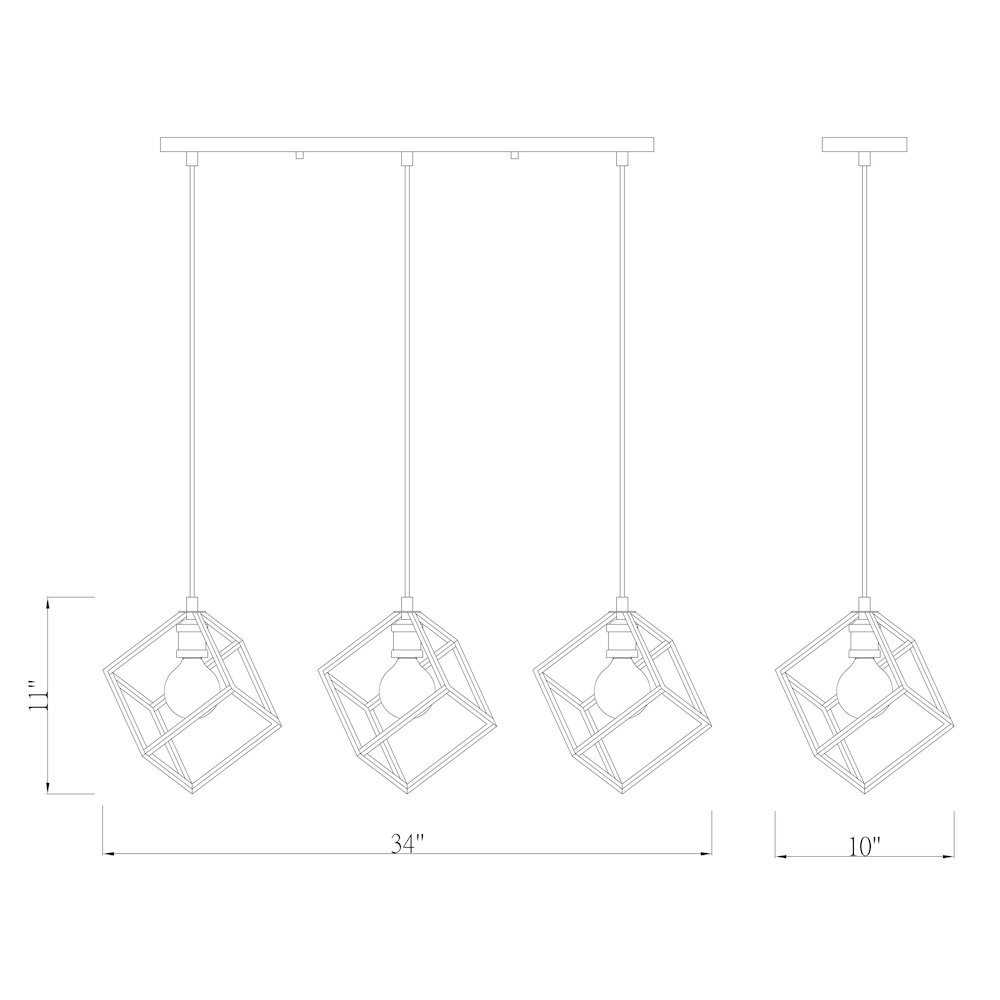 Z-Lite 3 Light Linear Chandelier. Picture 8