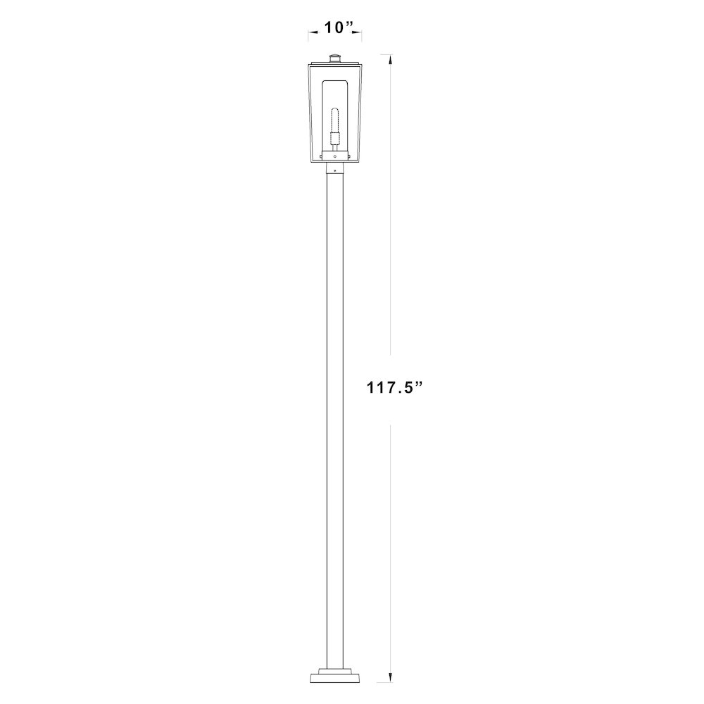 Z-Lite 1 Light Outdoor Post Mounted Fixture. Picture 8