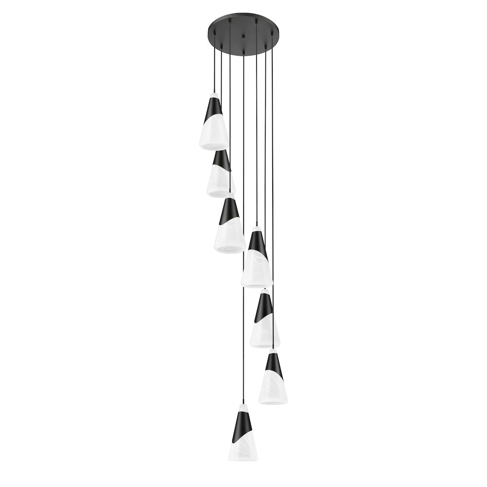 Z-Lite Aimie 7 Light Chandelier, Matte Black. Picture 5