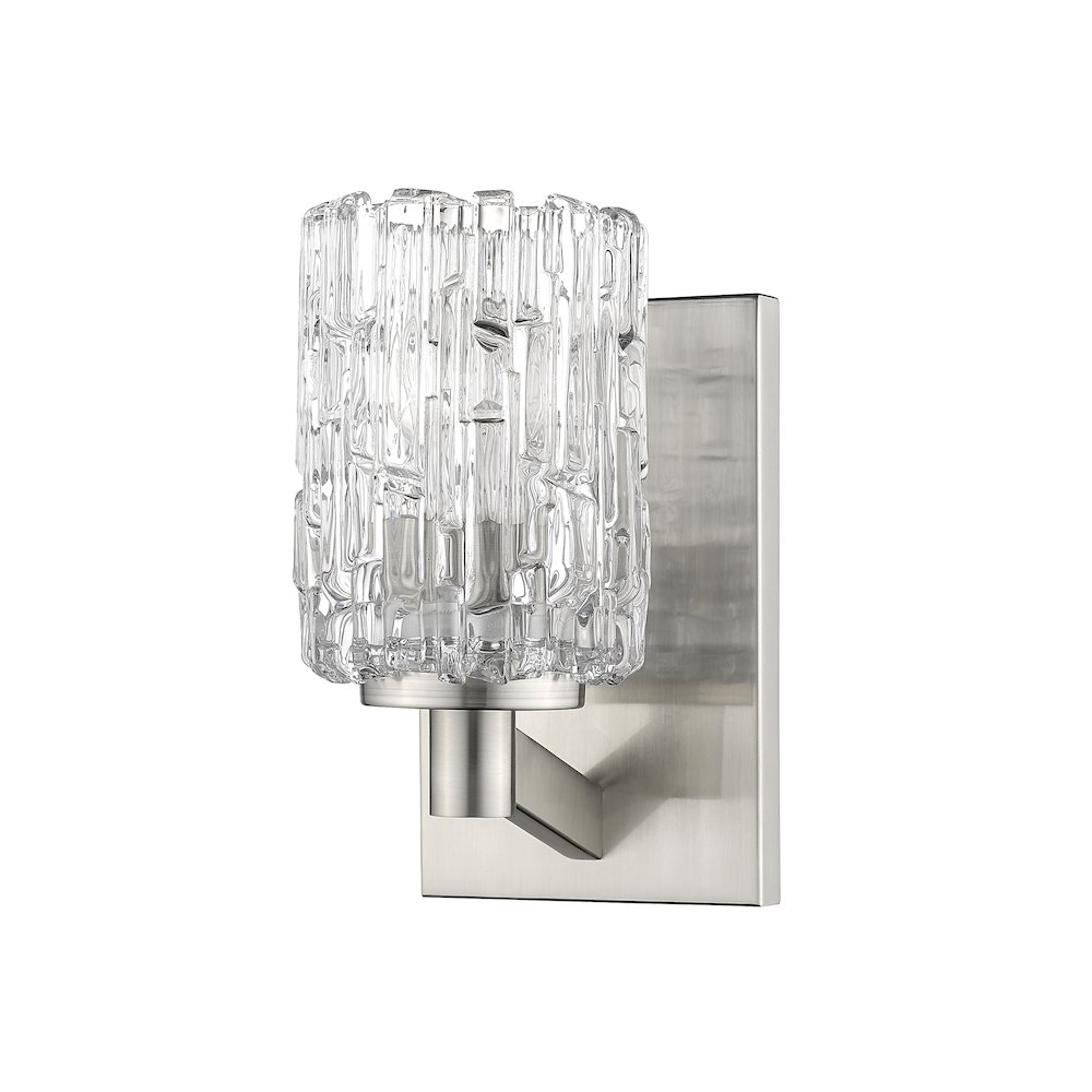Z-Lite Aubrey 1 Light Wall Sconce in Brushed Nickel Frame Finish. Picture 5