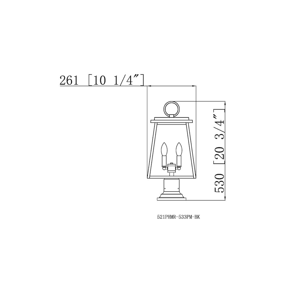 Z-Lite 2 Light Outdoor Pier Mounted Fixture. Picture 8