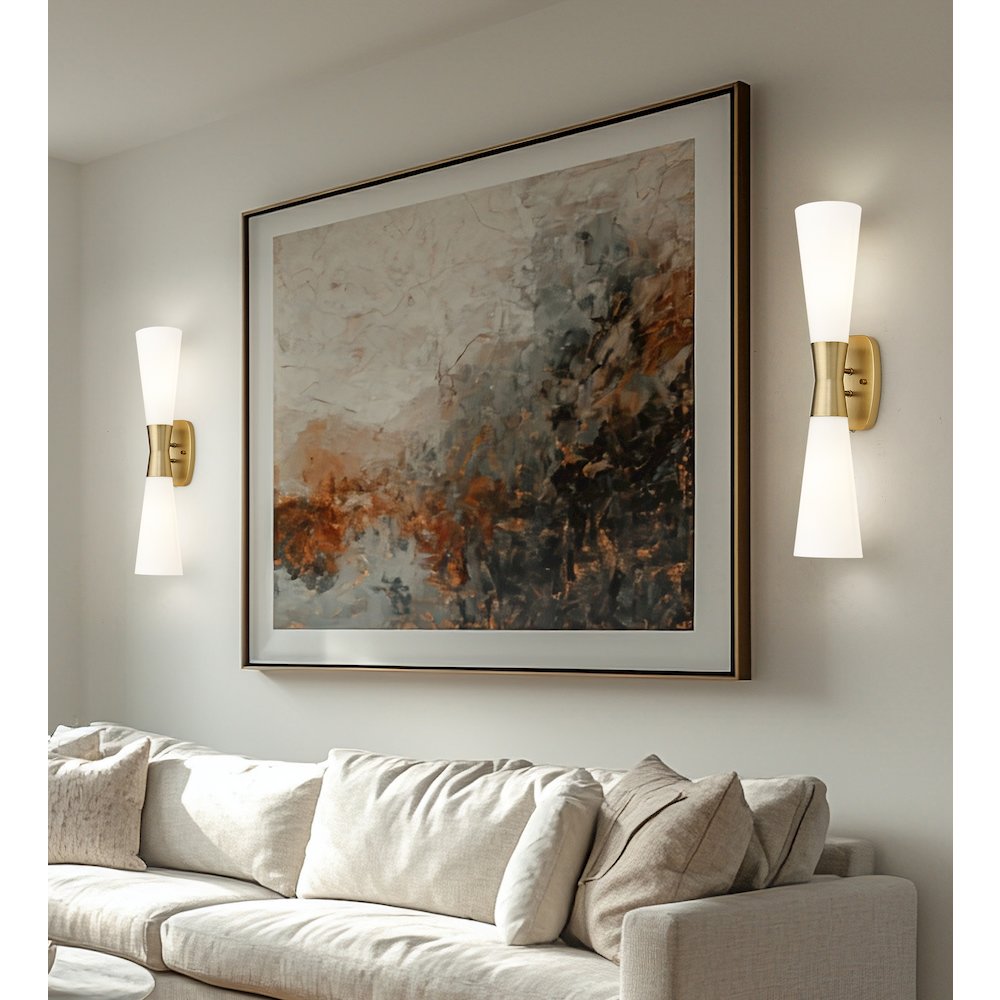 Z-Lite 2 Light Wall Sconce, Modern Gold. Picture 5