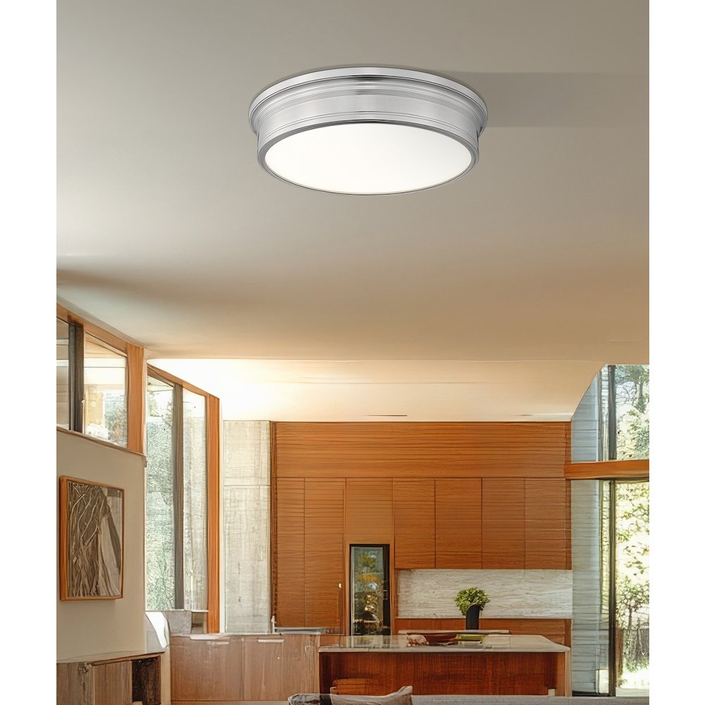 Z-Lite 1 Light Flush Mount, Brushed Nickel. Picture 5
